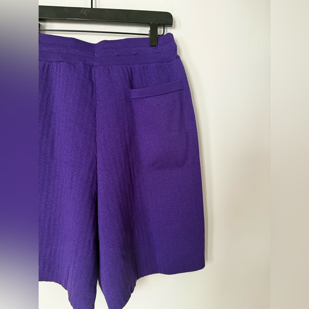 NWT Y-3 Yohji Yamamoto Knit Logo Shorts in Purple - Picture 8 of 14